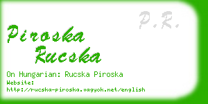 piroska rucska business card